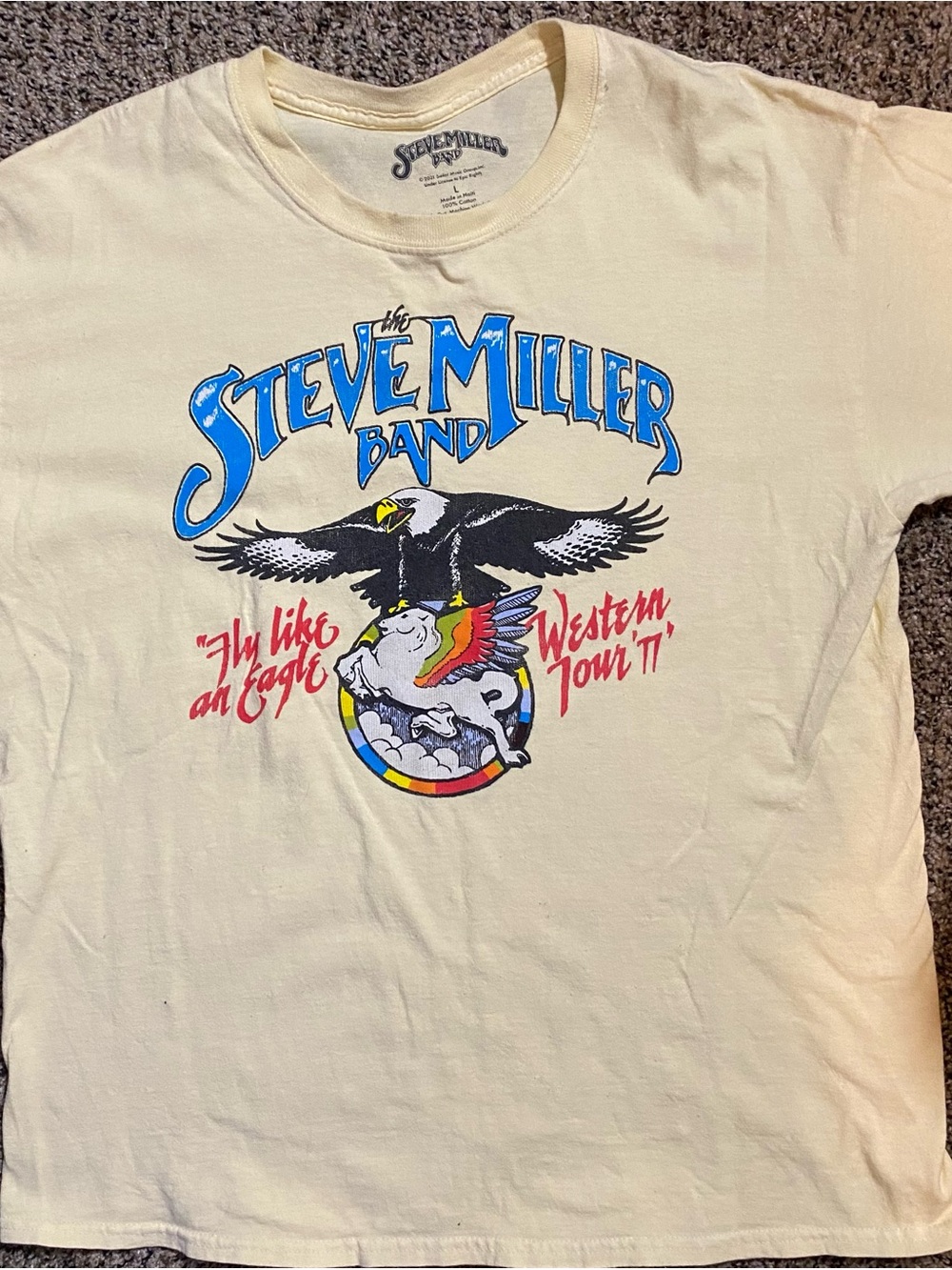 Steve Miller Band ‘Fly Like an Eagle' Yellow Short Sleeve Band Tee